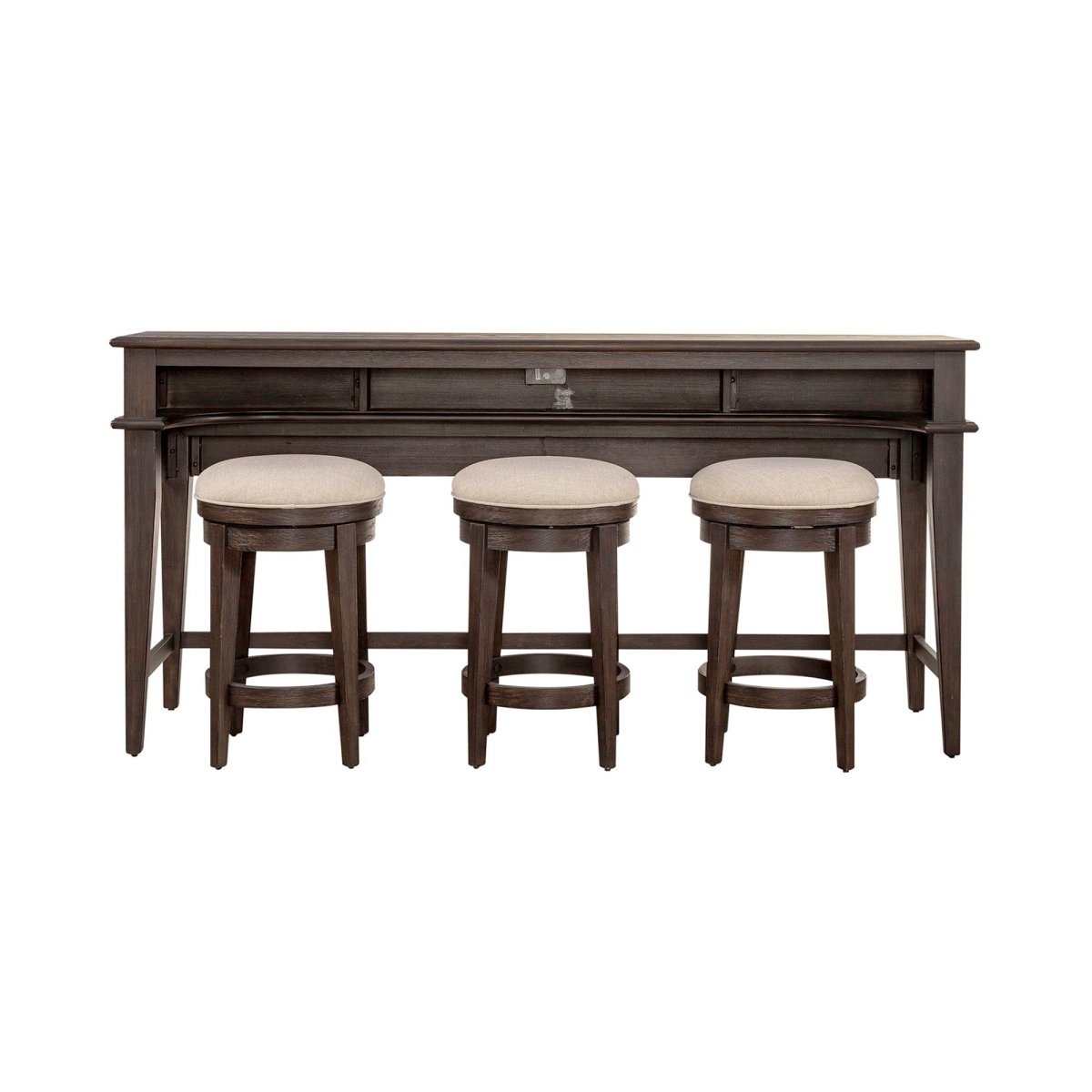 Mill Creek - 4 Piece Console Set (Bar Console & 3 Stools) - Dark Brown 4 Piece Living Room Sets by Liberty Furniture - Walls Furniture & Mattress