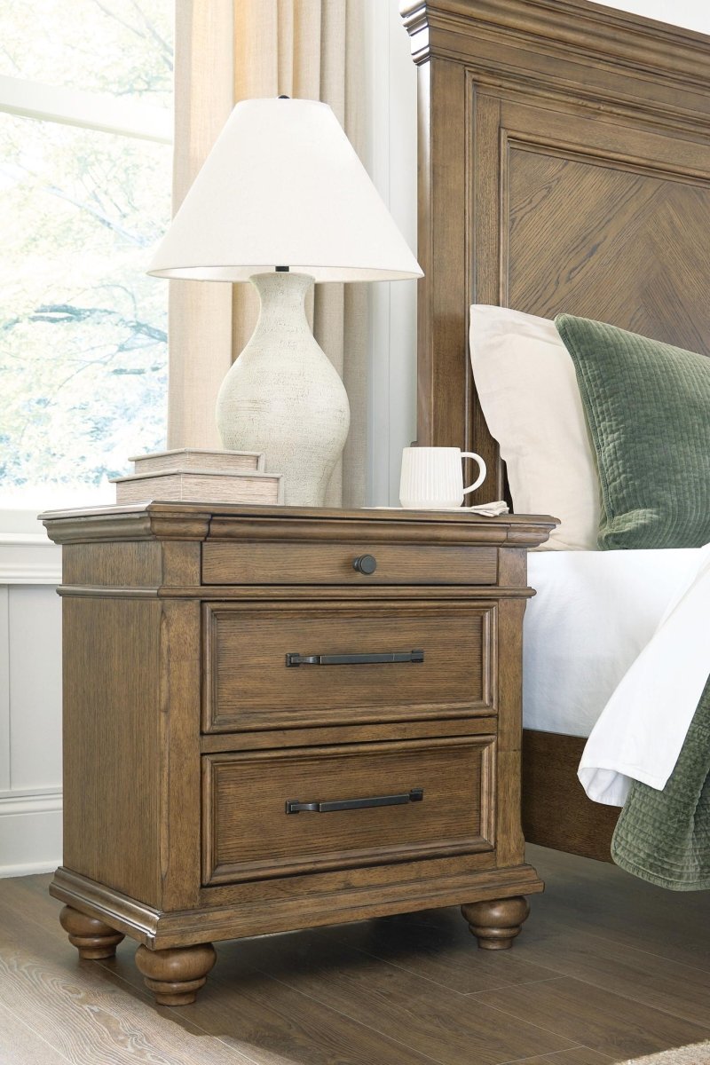Karallin - Three Drawer Night Stand - Medium Brown Accent Nightstands by Signature Design by Ashley® - Walls Furniture & Mattress