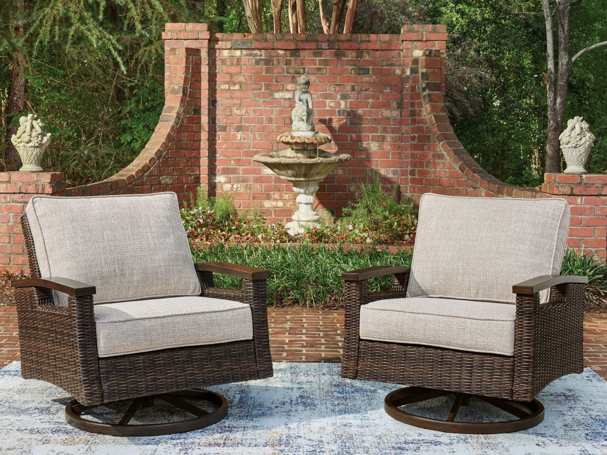 Monterey Point - Swivel Lounge Chair (Set of 2) - Dark Brown Chair Sets by Signature Design by Ashley® - Walls Furniture & Mattress