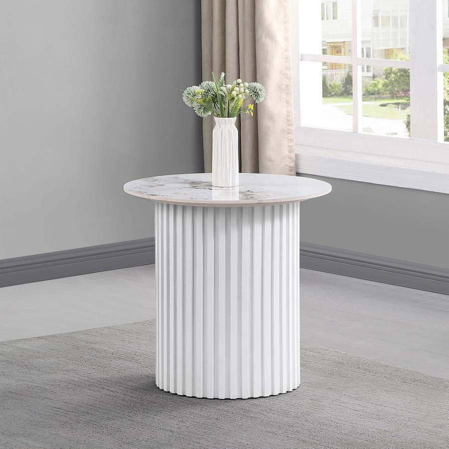Rowena - Round Sintered Stone Table End Tables by Coaster Fine Furniture - Walls Furniture & Mattress