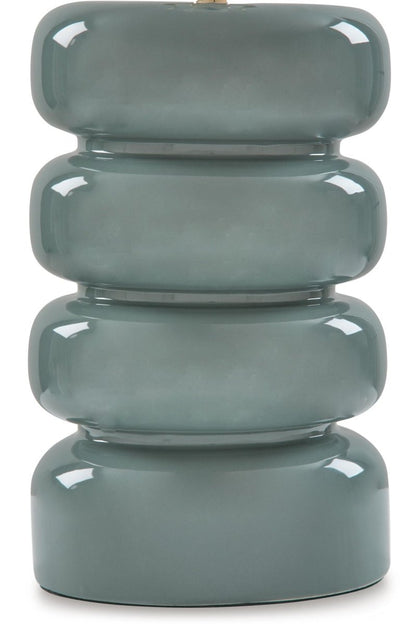 Clayard - Ceramic Table Lamp - Gray Blue Table Lamps by Signature Design by Ashley® - Walls Furniture & Mattress