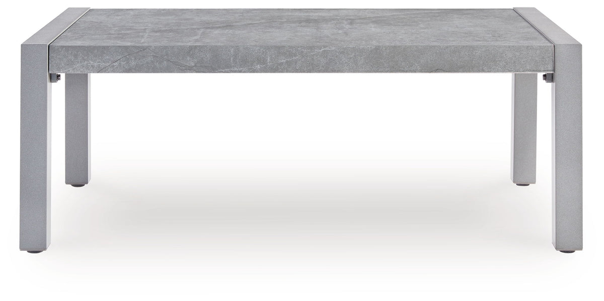 Hurley Park - 4 Pc. - Outdoor Sofa, 2 Lounge Chairs And Coffee Table - Gray