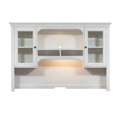 Allyson Park - Jr Executive Credenza Hutch - Wirebrushed White / Charcoal Hutches by Liberty Furniture - Walls Furniture & Mattress