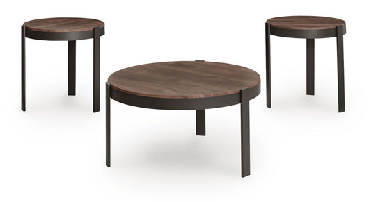 Horizon Hills - Occasional Table Set (Set of 3) - Brown / Black Table Sets by Signature Design by Ashley® - Walls Furniture & Mattress