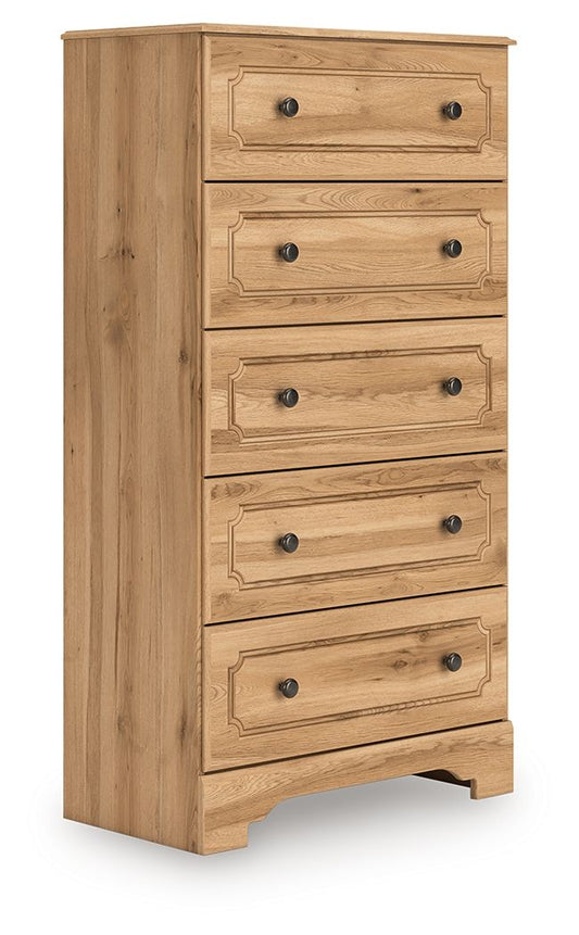 Aleaport - Warm Brown - Five Drawer Chest Accent Chests by Signature Design by Ashley® - Walls Furniture & Mattress