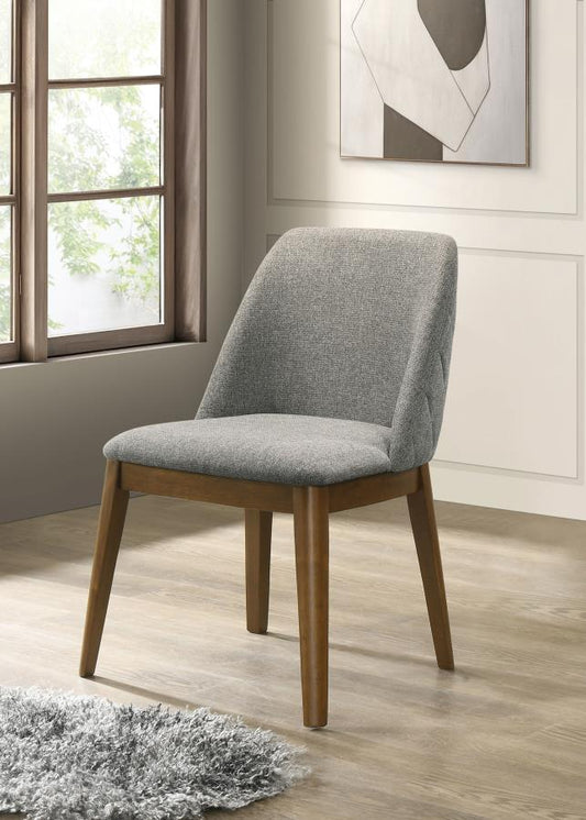 Franklin - Upholstered Dining Side Chair (Set of 2) - Gray Chair Sets by Coaster Fine Furniture - Walls Furniture & Mattress