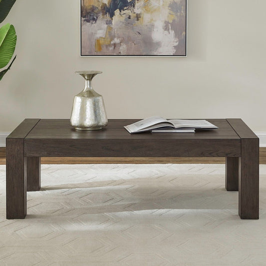 Cascade Falls - Rectangular Cocktail Table - Satin Espresso Cocktail Tables by Liberty Furniture - Walls Furniture & Mattress