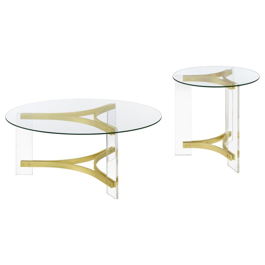 Janessa - Acrylic Coffee And End Table Set Table Sets by Coaster Fine Furniture - Walls Furniture & Mattress