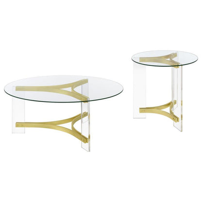 Janessa - Acrylic Coffee And End Table Set Table Sets by Coaster Fine Furniture - Walls Furniture & Mattress