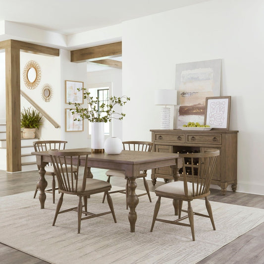 Americana Farmhouse - Rectangular Table Set 5 Piece Dining Room Sets by Liberty Furniture - Walls Furniture & Mattress