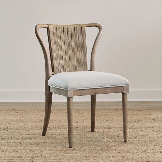 Sheridan Pointe - Shaped Corded Back Side Chair (RTA) - Vintage Natural Side Chairs by Liberty Furniture - Walls Furniture & Mattress