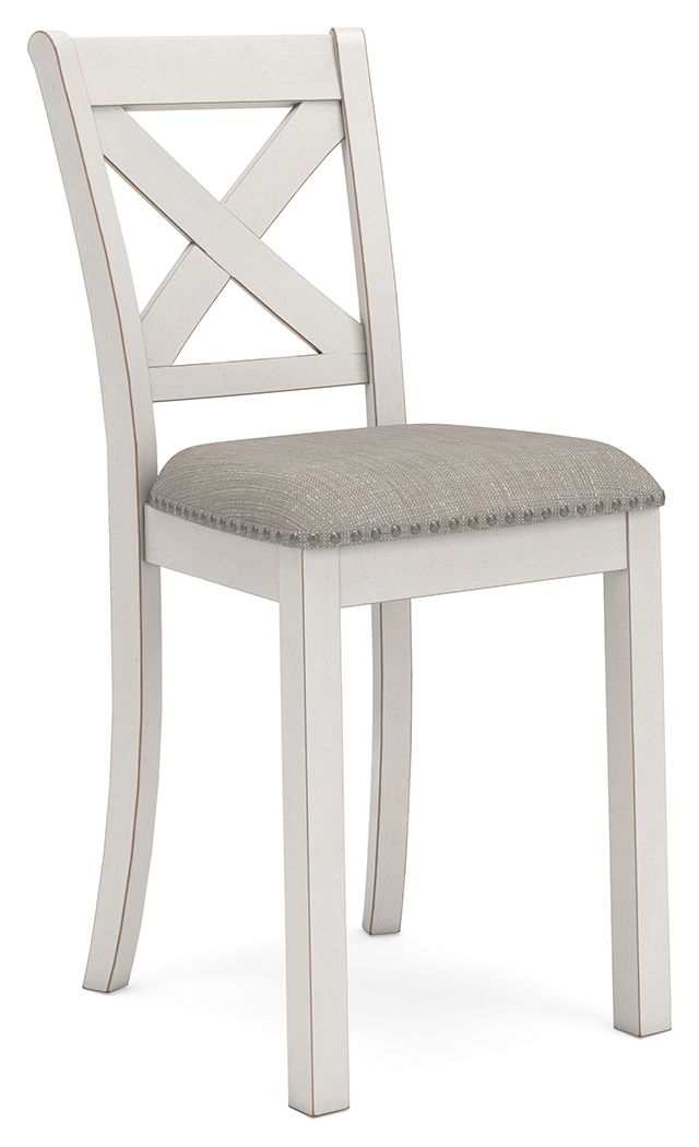 Robbinsdale - Upholstered Barstool (Set of 2) - Antique White Stool Sets by Signature Design by Ashley® - Walls Furniture & Mattress