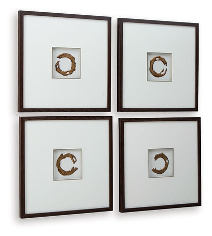 Dallbourne - White / Gold Finish - Wall Art Set (Set of 4) Wall Decor by Signature Design by Ashley® - Walls Furniture & Mattress