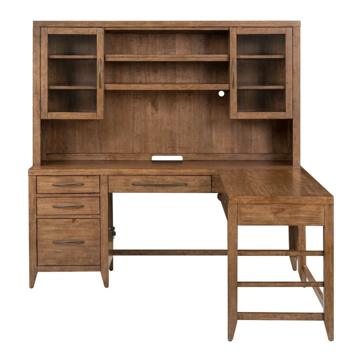 Shaker Lakes - Opt L Shaped Desk Set - Harvest Brown 2 Piece Home Office Sets by Liberty Furniture - Walls Furniture & Mattress