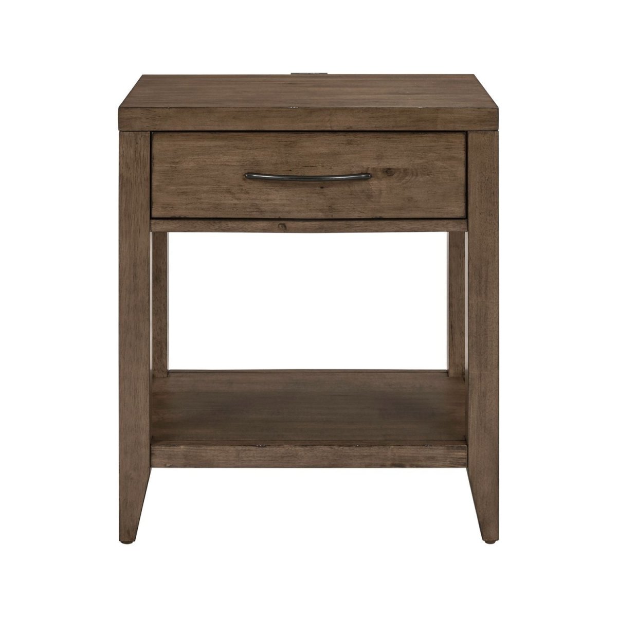 Shaker Lakes - Open Nightstand With Charging Station - Brown Nightstands w/ Charging Stations by Liberty Furniture - Walls Furniture & Mattress