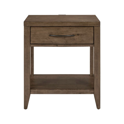 Shaker Lakes - Open Nightstand With Charging Station - Brown Nightstands w/ Charging Stations by Liberty Furniture - Walls Furniture & Mattress