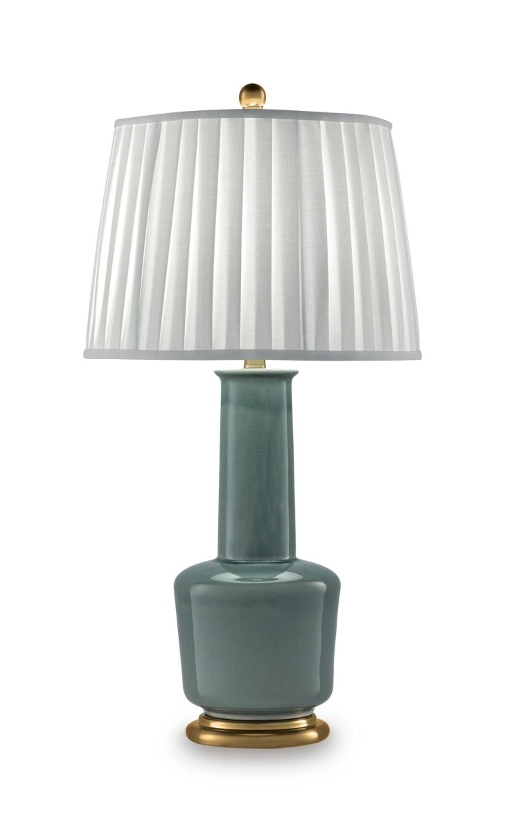Webbington - Ceramic Table Lamp - Teal / Gold Finish Table Lamps by Signature Design by Ashley® - Walls Furniture & Mattress