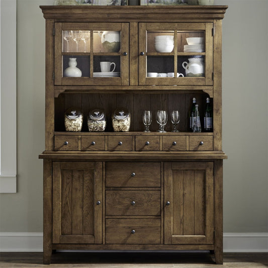 Hearthstone Ridge - Hutch & Buffet - Light Brown Hutches & Buffets by Liberty Furniture - Walls Furniture & Mattress