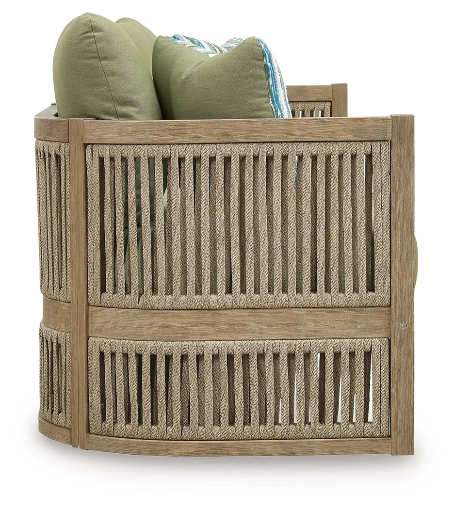 Serena Shores - Beige / Green - Sofa With Cushion Sofas by Signature Design by Ashley® - Walls Furniture & Mattress