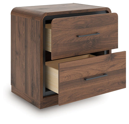 Fortlorn - Walnut Brown - Two Drawer Night Stand Accent Nightstands by Signature Design by Ashley® - Walls Furniture & Mattress