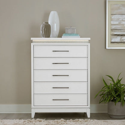 Reflections - 5 Drawer Chest With Lights - White Accent Chests by Liberty Furniture - Walls Furniture & Mattress