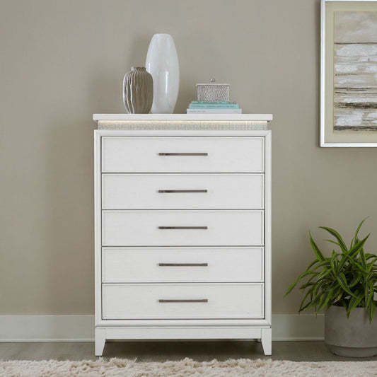 Reflections - 5 Drawer Chest With Lights - White Accent Chests by Liberty Furniture - Walls Furniture & Mattress