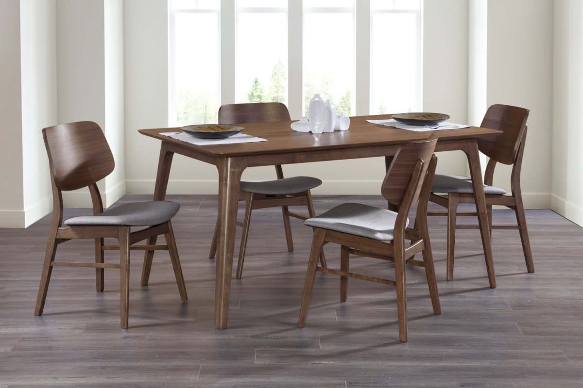 Oscar - 60" Dining Walnut Table Set 5 Piece Dining Room Sets by New Classic - Walls Furniture & Mattress