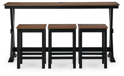Wildenauer - Rectangular Dining Room Counter Table Set (Set of 4) - Brown / Black 4 Piece Dining Room Sets by Signature Design by Ashley® - Walls Furniture & Mattress