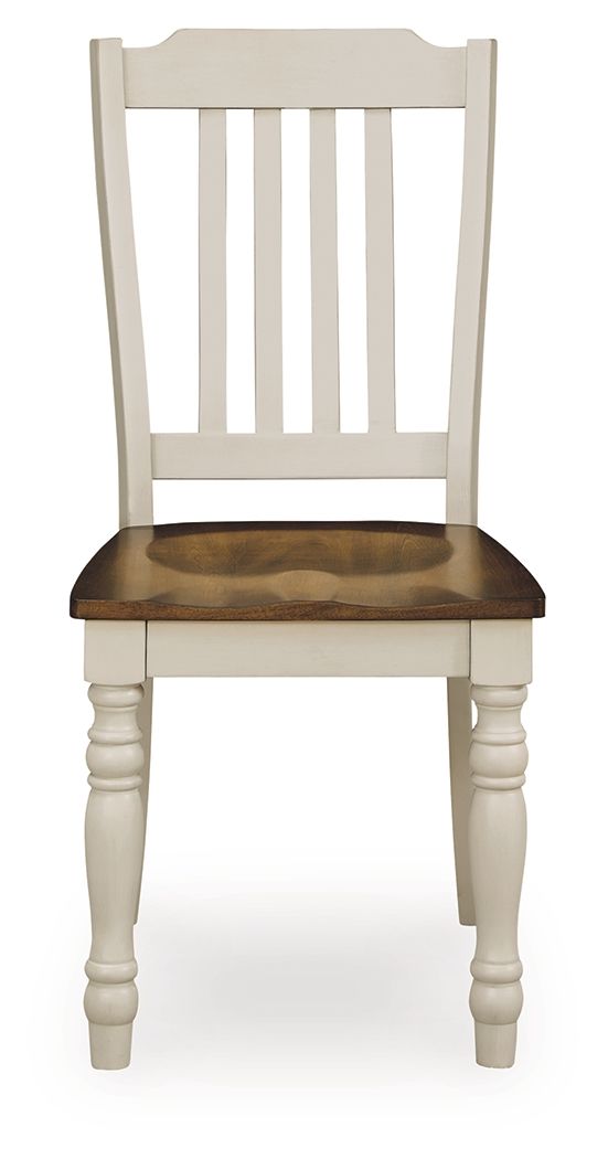 Wirloni - Dining Room Side Chair (Set of 2) - Antique White / Brown Chair Sets by Signature Design by Ashley® - Walls Furniture & Mattress