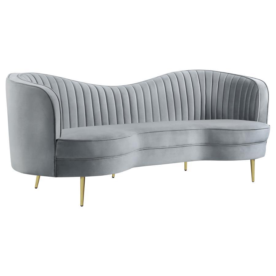 Sophia - Upholstered Channel Tufted Sofa Stationary Sofas by CoasterEssence - Walls Furniture & Mattress