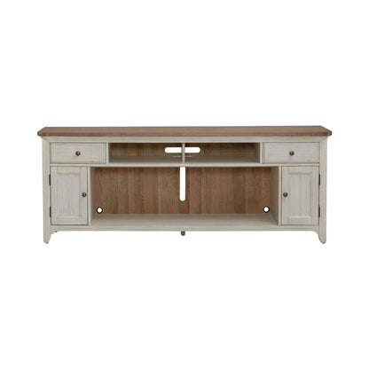 79" Fireplace TV Console - Medium Brown Fireplace TV Stands by Liberty Furniture - Walls Furniture & Mattress