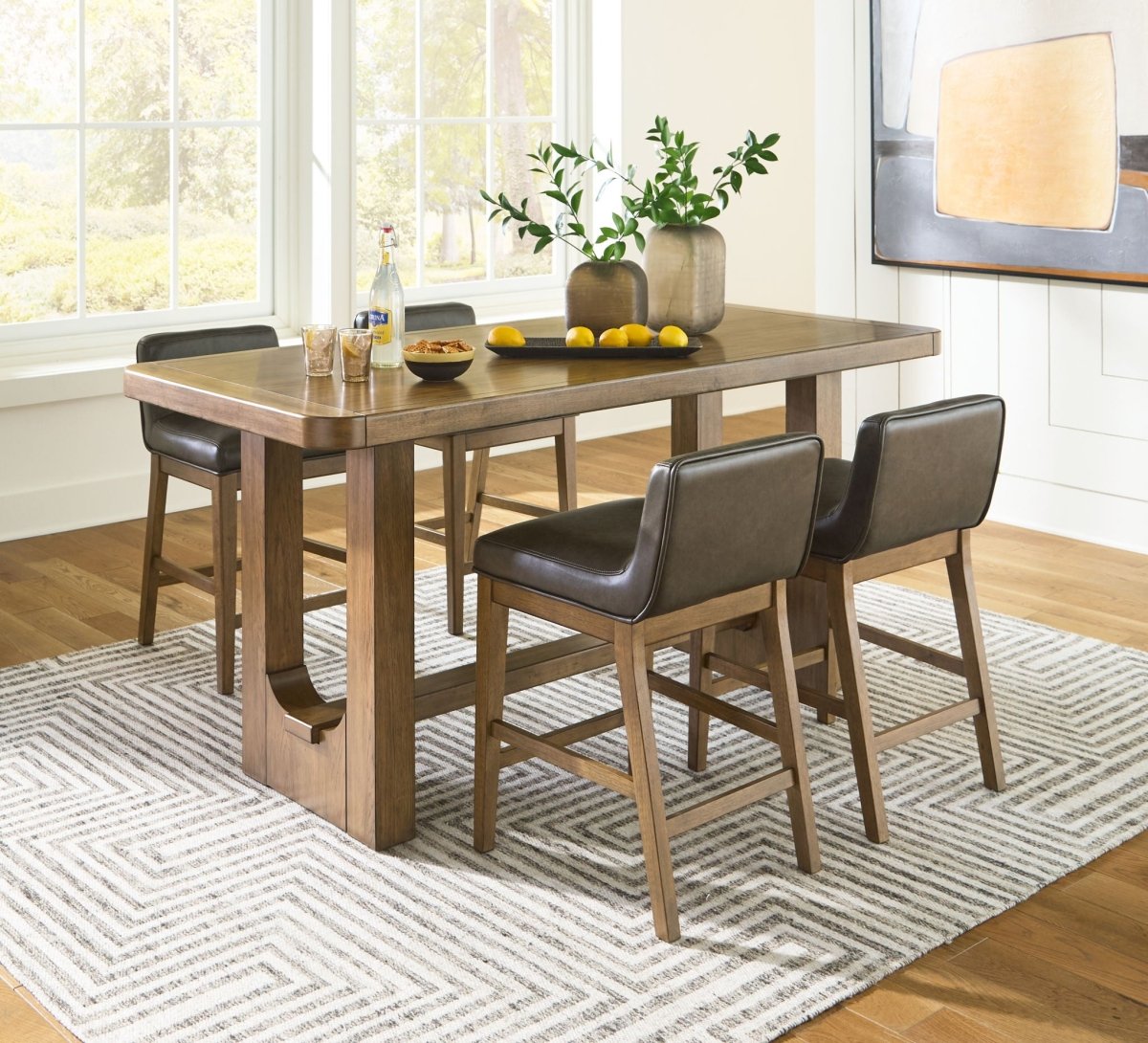 Cabalynn - Rectangular Dining Room Counter Table Set 5 Piece Dining Room Sets by Signature Design by Ashley® - Walls Furniture & Mattress
