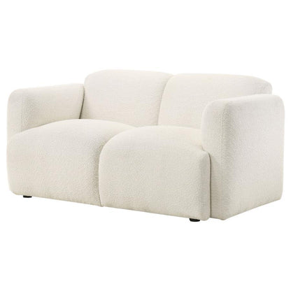 Dorset - Fabric Upholstered Round Track Arm Loveseat Stationary Loveseats by Coaster Fine Furniture - Walls Furniture & Mattress