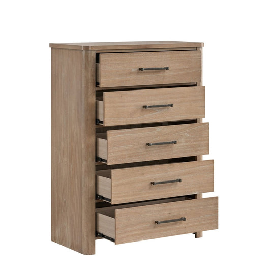 Anika - 5 Drawer Chest - Natural / Brown Accent Chests by New Classic - Walls Furniture & Mattress