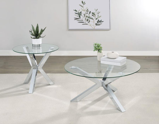 Kenzie - Round Coffee Table Set Table Sets by Coaster Fine Furniture - Walls Furniture & Mattress