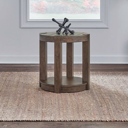 Broadmore - Round Chairside Table - Brown Chair Side Tables by Liberty Furniture - Walls Furniture & Mattress