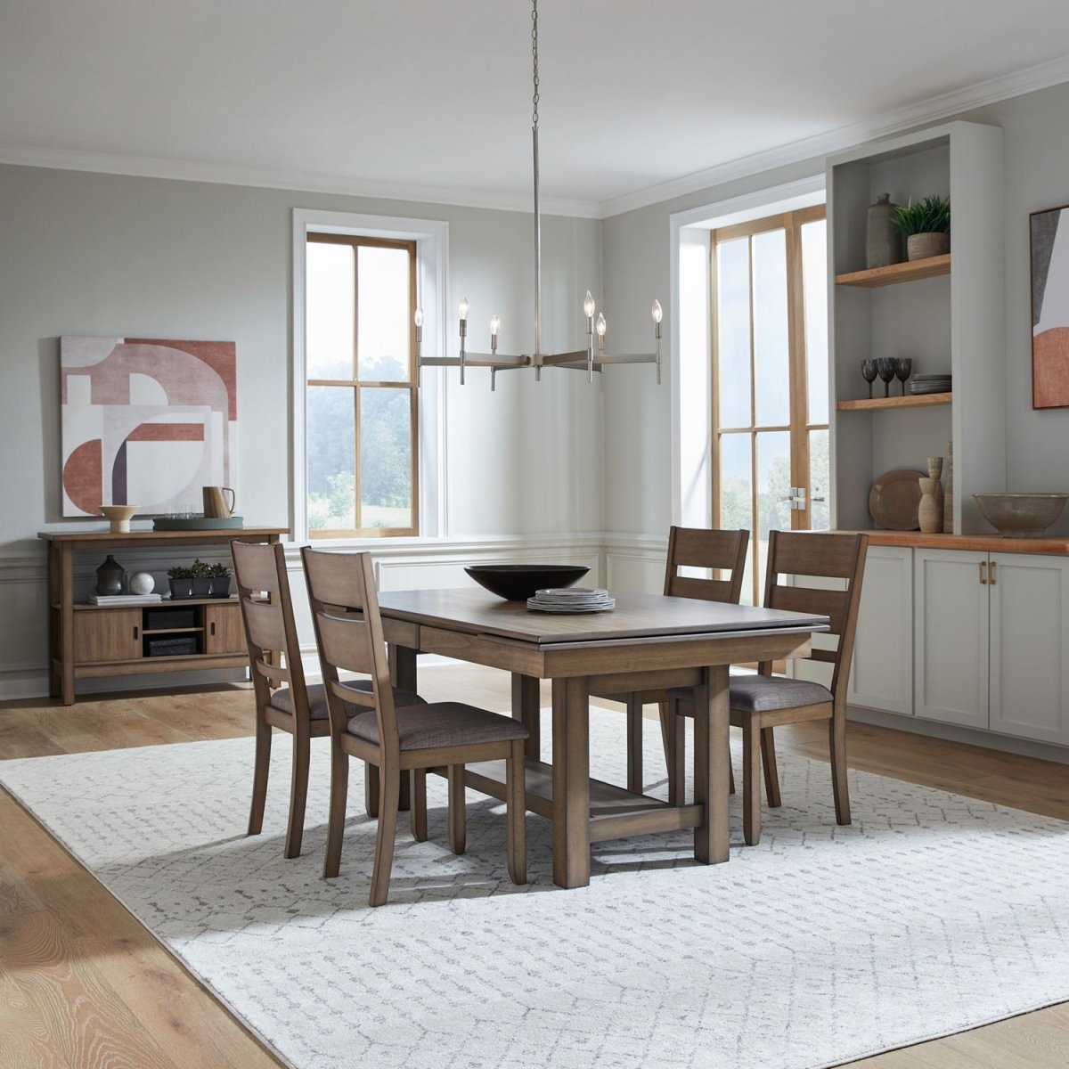 Brook Bay - Optional Trestle Table Set 5 Piece Dining Room Sets by Liberty Furniture - Walls Furniture & Mattress