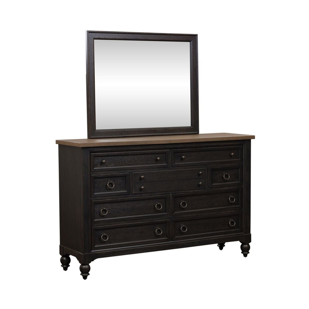 Americana Farmhouse - Dresser & Mirror Dresser & Mirror by Liberty Furniture - Walls Furniture & Mattress