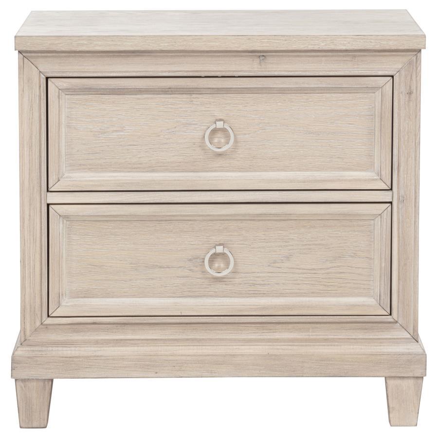 Pembroke - 2 - Drawer Nightstand Bedside Table - Washed Oak Accent Nightstands by Coaster Fine Furniture - Walls Furniture & Mattress