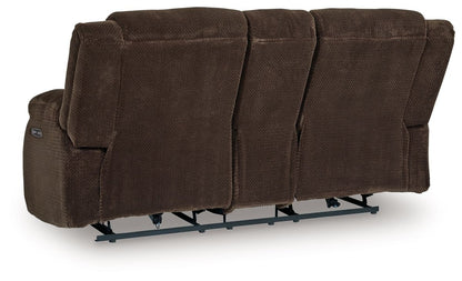 Free Wake - Double Relcining Power Loveseat With Console - Chocolate Reclining Loveseats by Signature Design by Ashley® - Walls Furniture & Mattress