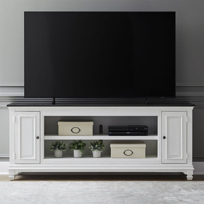 Fireplace TV Consoles - 80" Fireplace TV Console FTS - White Fireplace TV Stands by Liberty Furniture - Walls Furniture & Mattress