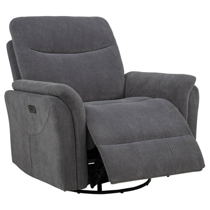 Adler - Upholstered Power Swivel Glider Recliner Swivel Glider Chairs by Coaster Fine Furniture - Walls Furniture & Mattress