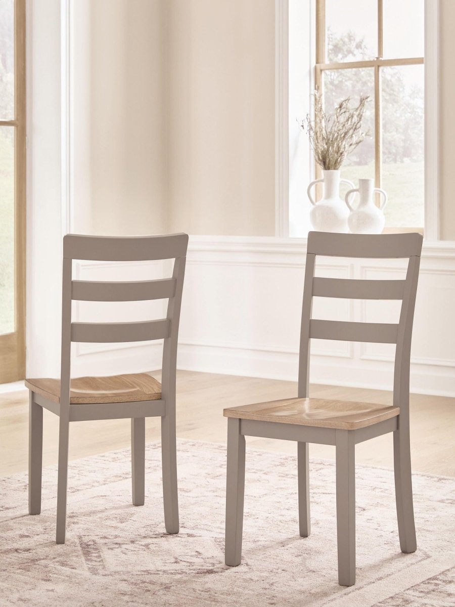 Harperfeld - Dining Room Side Chair (Set of 2) - Natural / Gray Chair Sets by Signature Design by Ashley® - Walls Furniture & Mattress