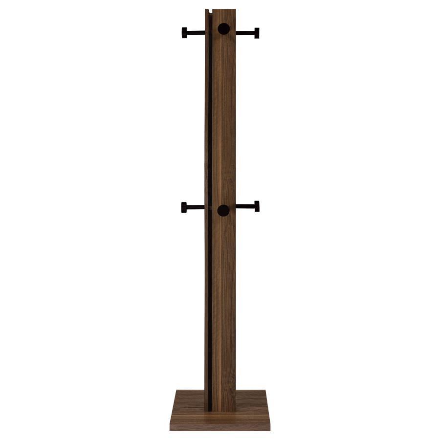 Rikkie - Coat Rack And Mirror - Walnut Freestanding Coat Racks by Coaster Fine Furniture - Walls Furniture & Mattress