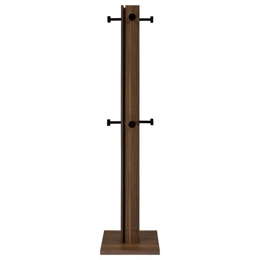 Rikkie - Coat Rack And Mirror - Walnut Freestanding Coat Racks by Coaster Fine Furniture - Walls Furniture & Mattress