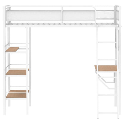 Campus - 3 - Shelf Metal Twin Workstation Loft Bed Loft Beds by Coaster Fine Furniture - Walls Furniture & Mattress