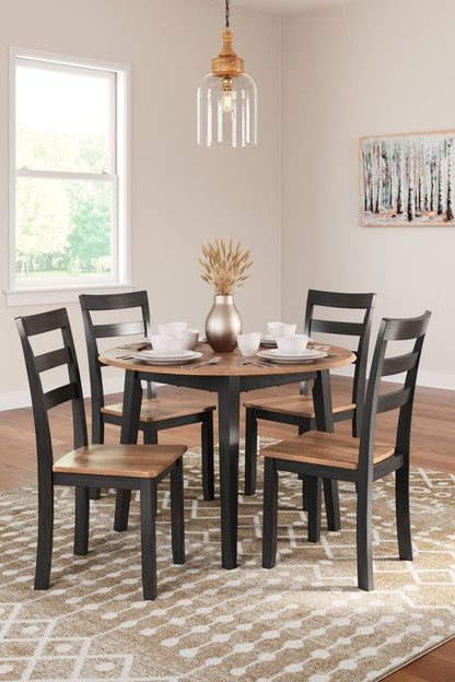 Gesthaven - Round Dining Room Drop Leaf Table Set 5 Piece Dining Room Sets by Signature Design by Ashley® - Walls Furniture & Mattress