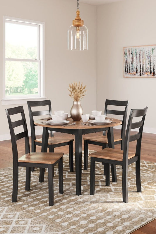 Gesthaven - Round Dining Room Drop Leaf Table Set 5 Piece Dining Room Sets by Signature Design by Ashley® - Walls Furniture & Mattress
