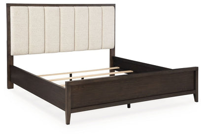 Westonfort - King Upholstered Panel Bed - Espresso Upholstered Beds by Ashley® - Walls Furniture & Mattress