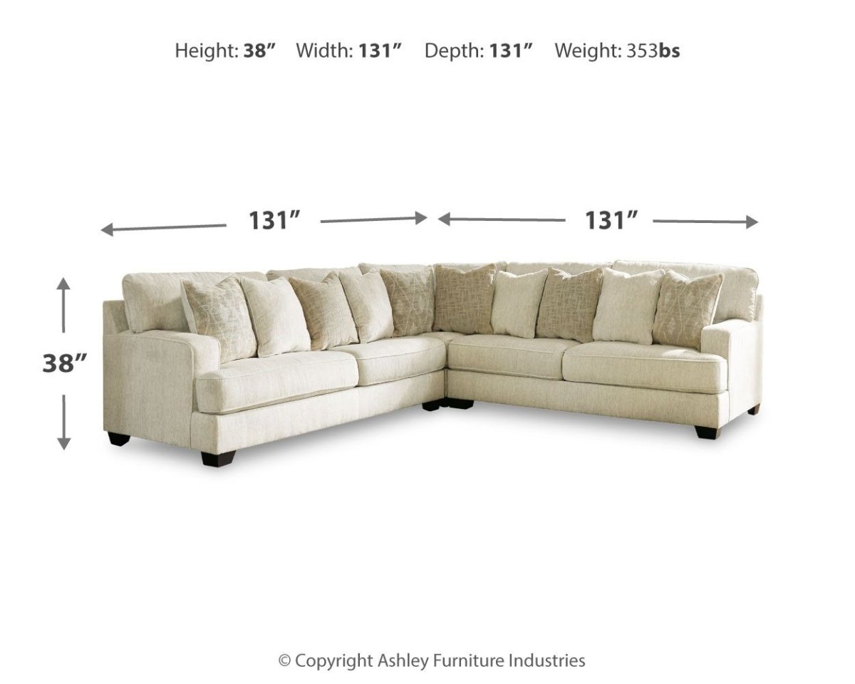 Rawcliffe - 5-Piece Sectional - Parchment Stationary Sectionals by Signature Design by Ashley® - Walls Furniture & Mattress